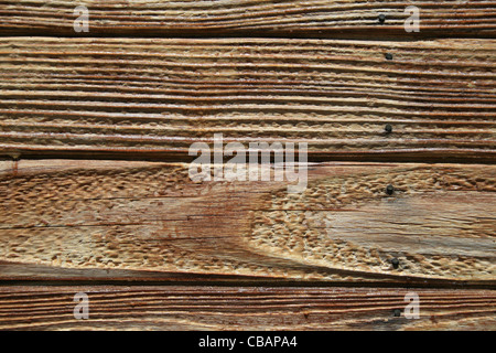 Conseil bois détail mur avec planches en bois patiné Banque D'Images