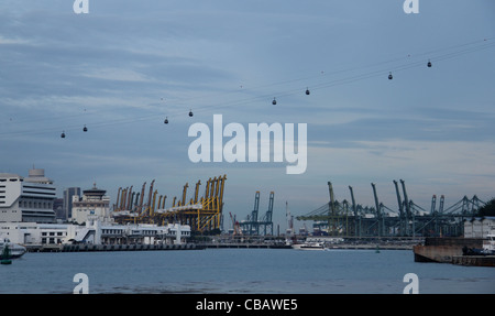 Port de Singapour / Singapour jewel cable car Banque D'Images