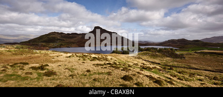Panorama de l'Cregennan les lacs, près de Dolgellau, Gwynedd, Pays de Galles Banque D'Images
