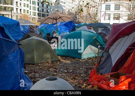 Washington, DC - l'occuper à camp DC McPherson Square. Banque D'Images