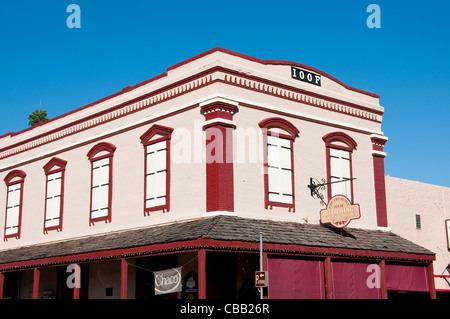 Bâtiments historiques, le centre-ville, Mariposa, Californie, USA. Photo copyright Lee Foster. Photo #  Californie121543 Banque D'Images