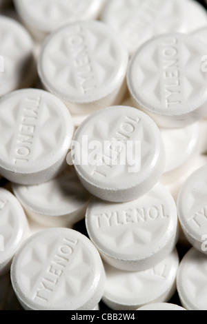 Comprimés Tylenol acetaminophen. Banque D'Images