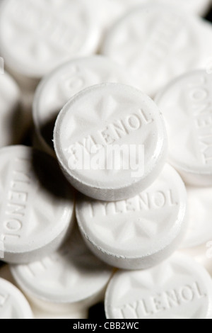 Comprimés Tylenol acetaminophen. Banque D'Images