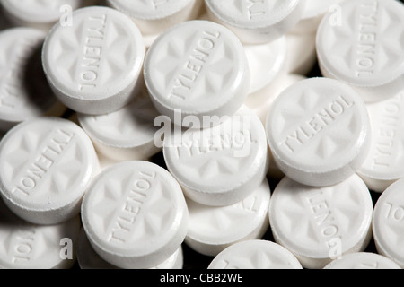 Comprimés Tylenol acetaminophen. Banque D'Images