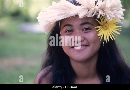 Les Îles Cook, Kūki 'Āirani, Océan Pacifique Sud, Aitutaki, portrait de dancer Banque D'Images