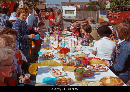 Jubilé d'argent de la street party, 7 juin 1977, Seaham, County Durham, Angleterre Banque D'Images