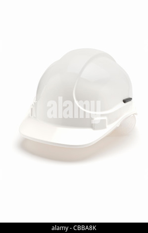 Un casque de sécurité blanc Banque D'Images