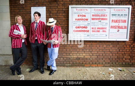 Eton versets Harrow match de cricket Lords à Londres. Photo par James Boardman. Banque D'Images