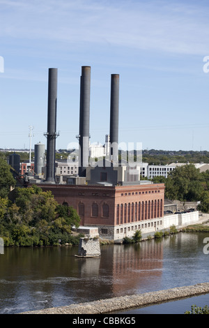 La vapeur de l'usine sud-est à Minneapolis, Minnesota Banque D'Images