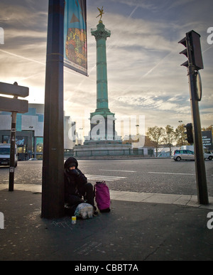 Les monuments de Paris sans-abri,prise de la Bastille. RÚvoulution, du 'Roma', avant que je le dis avec sarcasme, les Roms Banque D'Images