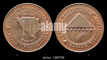 10 pièce Feninga, Bosnie-Herzégovine, 2004 Banque D'Images