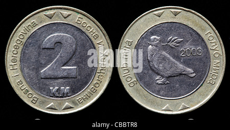 2 coin Marka Convertible, Bosnie-Herzégovine, 2003 Banque D'Images