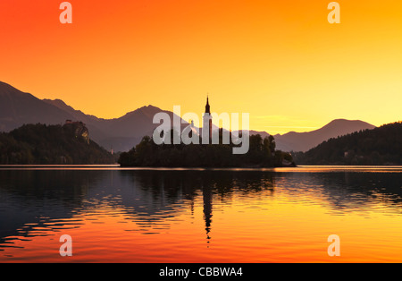 Le lac de Bled en Slovénie Banque D'Images