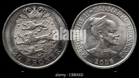 20 kroner coin, Danemark, 2006 Banque D'Images