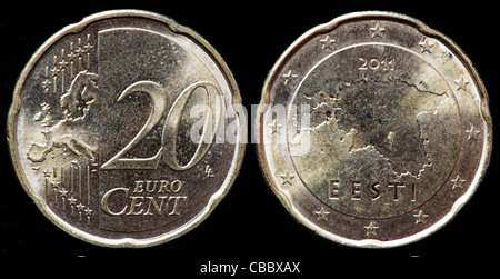 20 Euro cent coin, l'Estonie, 2011 Banque D'Images