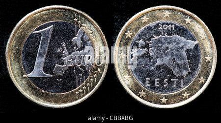 Pièce de 1 Euro, l'Estonie, 2011 Banque D'Images