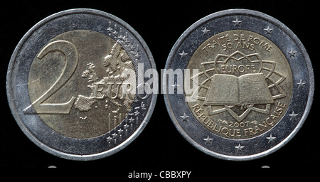 Pièce de 2 euros, France, 2007 Banque D'Images