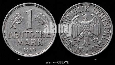 Pièce de 1 Deutsche Mark, l'Allemagne de l'Ouest, 1950 Banque D'Images