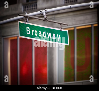 Signe de Broadway avec ajouté vignette au Times Square New York Banque D'Images