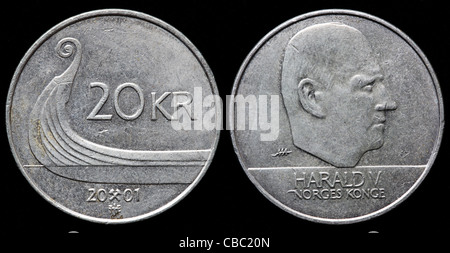 20 kroner coin, Norvège, 2001 Banque D'Images