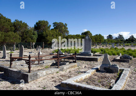 L'île de Robben Island : le cimetière lépreux Banque D'Images