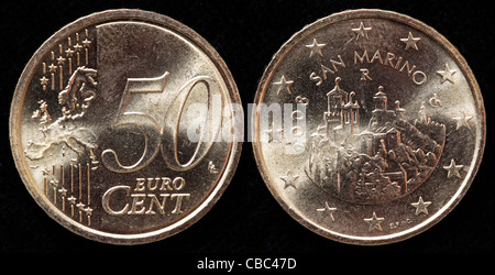 50 Euro cent coin, San Marino, 2008 Banque D'Images