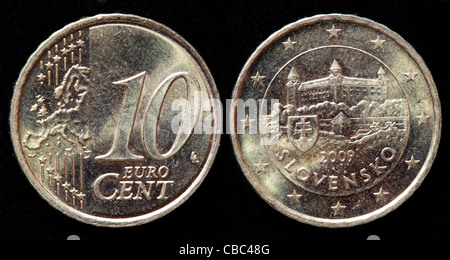 10 Euro cent coin, Slovaquie, 2009 Banque D'Images