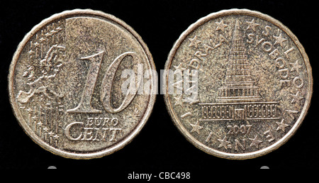 10 Euro cent coin, Slovénie, 2007 Banque D'Images