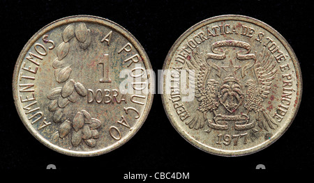 1 coin Dobra, Saint Thomas & Prince, 1977 Banque D'Images