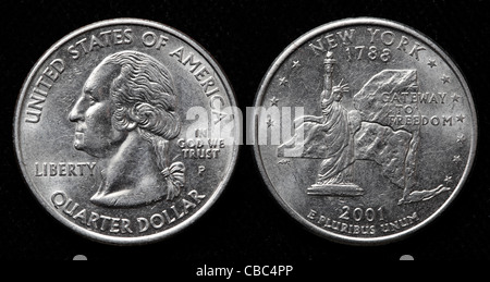 Trimestre pièce de un dollar, USA, 2001 Banque D'Images