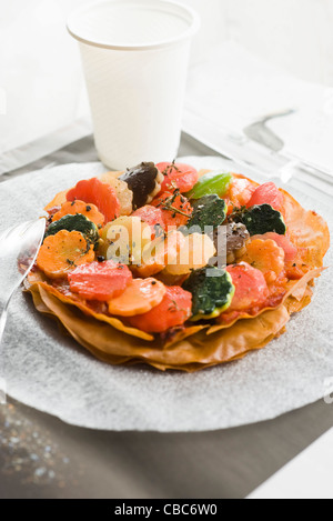 Tarte aux légumes croquants Banque D'Images