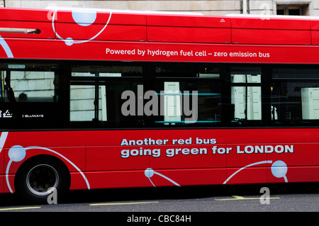 Powered By London Bus à hydrogène, London, England, UK Banque D'Images