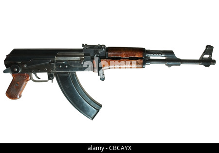 Avtomat Kalashnikova (AK-47, Kalashnikov) isolated on white Banque D'Images