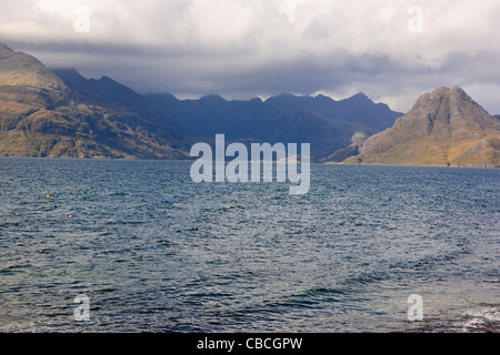 Elgol Harbour,Sgurr Alasdair Na Beinne,Chalet,Montagne,les Cuillin Hills,Loch Scaviag,Péninsule Strathaird, île de Sky, Ecosse Banque D'Images