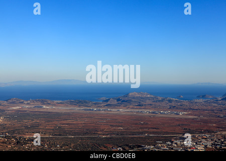 Grèce Athènes Attica la vue sur l'aéroport de mont Hymette Banque D'Images