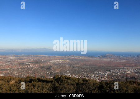 Grèce Athènes Attica la vue sur l'aéroport de mont Hymette Banque D'Images