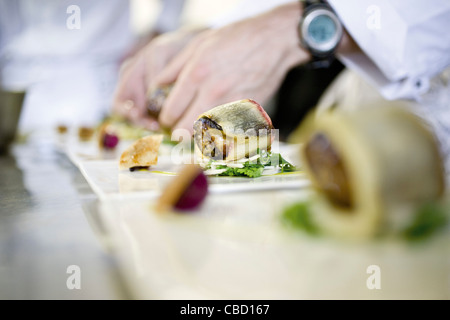 Vinaigrette Gourmet Chef plaques de lave Banque D'Images