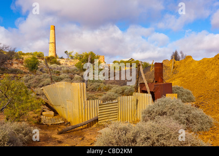 La mine à Cadnia Rock coulissante dans Warraweena' Conservation Park dans la chaîne de Flinders en Australie du Sud de l'outback Banque D'Images