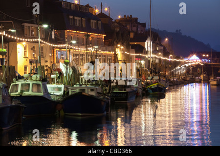 Bateaux amarrés à Looe, à Cornwall, England, UK Banque D'Images