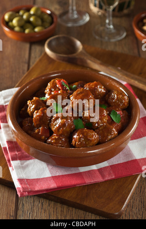 L'Espagnol les boulettes de viande. Albondigas. Banque D'Images