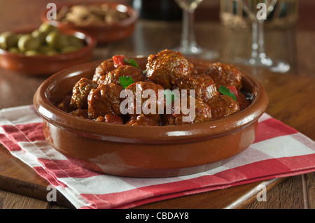 L'Espagnol les boulettes de viande. Albondigas. Banque D'Images