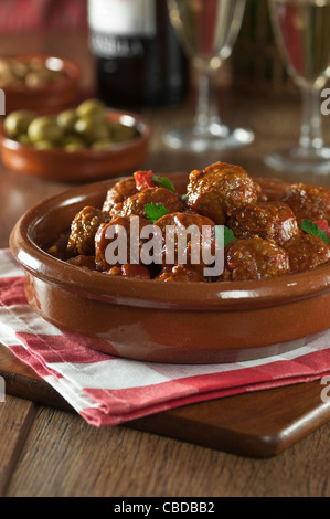 L'Espagnol les boulettes de viande. Albondigas. Banque D'Images