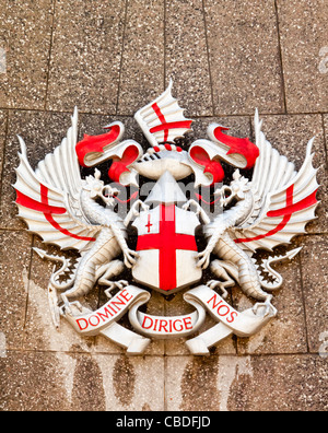 Armoiries de la Corporation de la ville de London UK avec devise latine domine dirige nos ou Seigneur dirige nous en anglais Banque D'Images