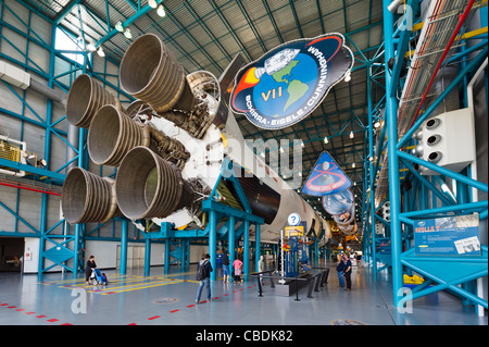 Fusée Saturn V du programme Apollo, Saturn V complexe, Kennedy Space Center, Merritt Island, Florida, USA Banque D'Images