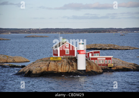 Phare à l'entrée du port de Göteborg, Göteborg, västergötland & Bohuslän Province, le Royaume de Suède Banque D'Images