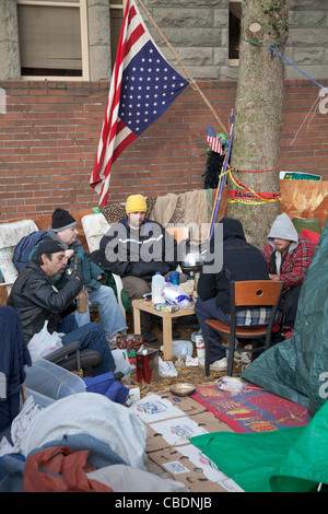 Les gens dans des camps de occuper Seattle, Washington, USA Banque D'Images