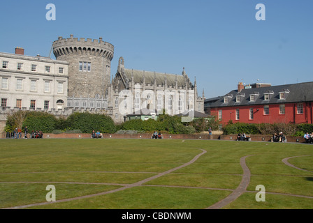 Façade côté jardin du château de Dublin, Dublin, Irlande Banque D'Images