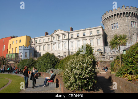 La façade côté jardin du château de Dublin, dans le centre de Dublin, Irlande Banque D'Images