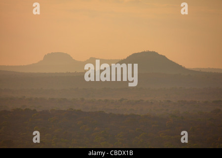 Vue depuis la colline dans Shabeni Pretoriuskop dans le Parc National Kruger, Afrique du Sud Banque D'Images