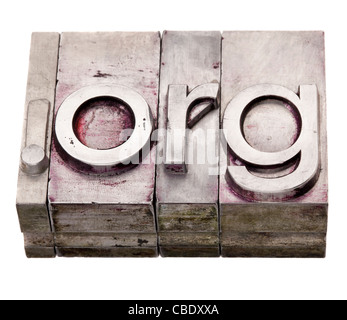 Dot org - organisation à but non lucratif dans l'extension de domaine internet vintage grunge metal blocs la typographie Banque D'Images